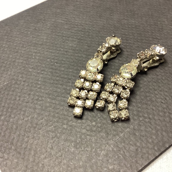 WEISS? DROP DANGLE Rhinestone earrings MOMS COLLECTIONS - Picture 4 of 8